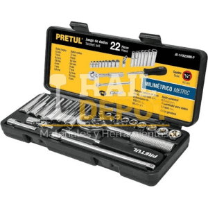 Juego De Autocle Cuadro 1/4" 22Pzs