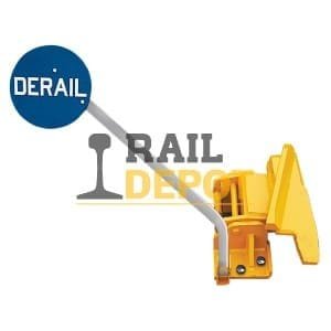 Descarrilador abatible unidireccional con soporte de señal de elevación manual